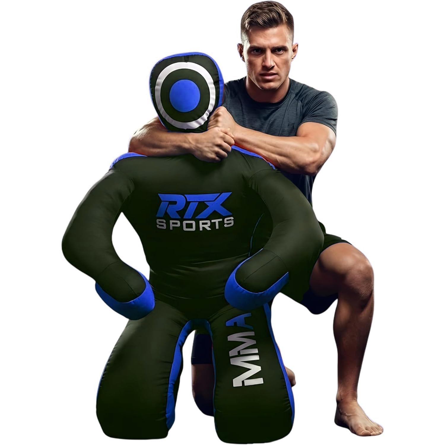 RTX MMA Judo Grappling Dummy | Vide | Sac de frappe pour Jiu Jitsu brésilien | Lutte, arts martiaux, autodéfense, karaté, entraînement de submission | Position assise en toile factice