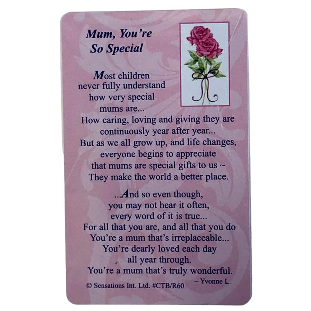 Mum, You`re So Special...Wallet Card (Sentimental Keepsake Wallet/Purse Card)