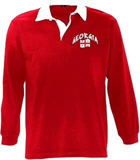 Supportershop Unisex Polo Rugby Ls Géorgie LS Georgia Rugby Polo Shirt