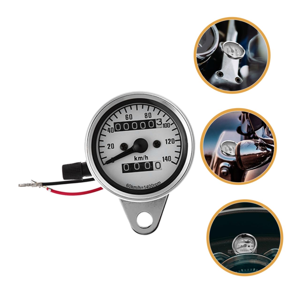 Motorcycle LED Retro Dashboard Odometer Gauge with Indicator Light Speedometer for Off Road Modification Stylish Dual Mileage Tracking for Riders