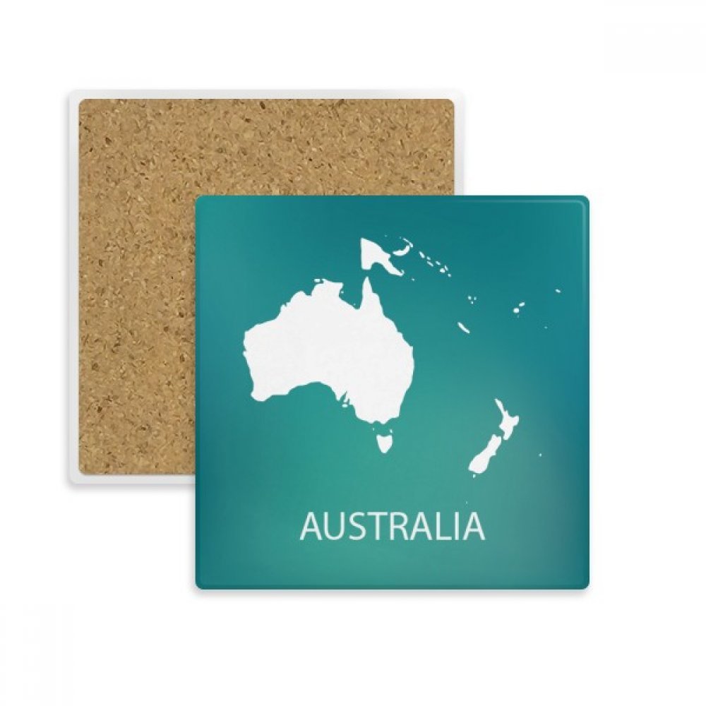 Sous-verre carte Australie Océanie absorbant pierre multicolore pour boisson