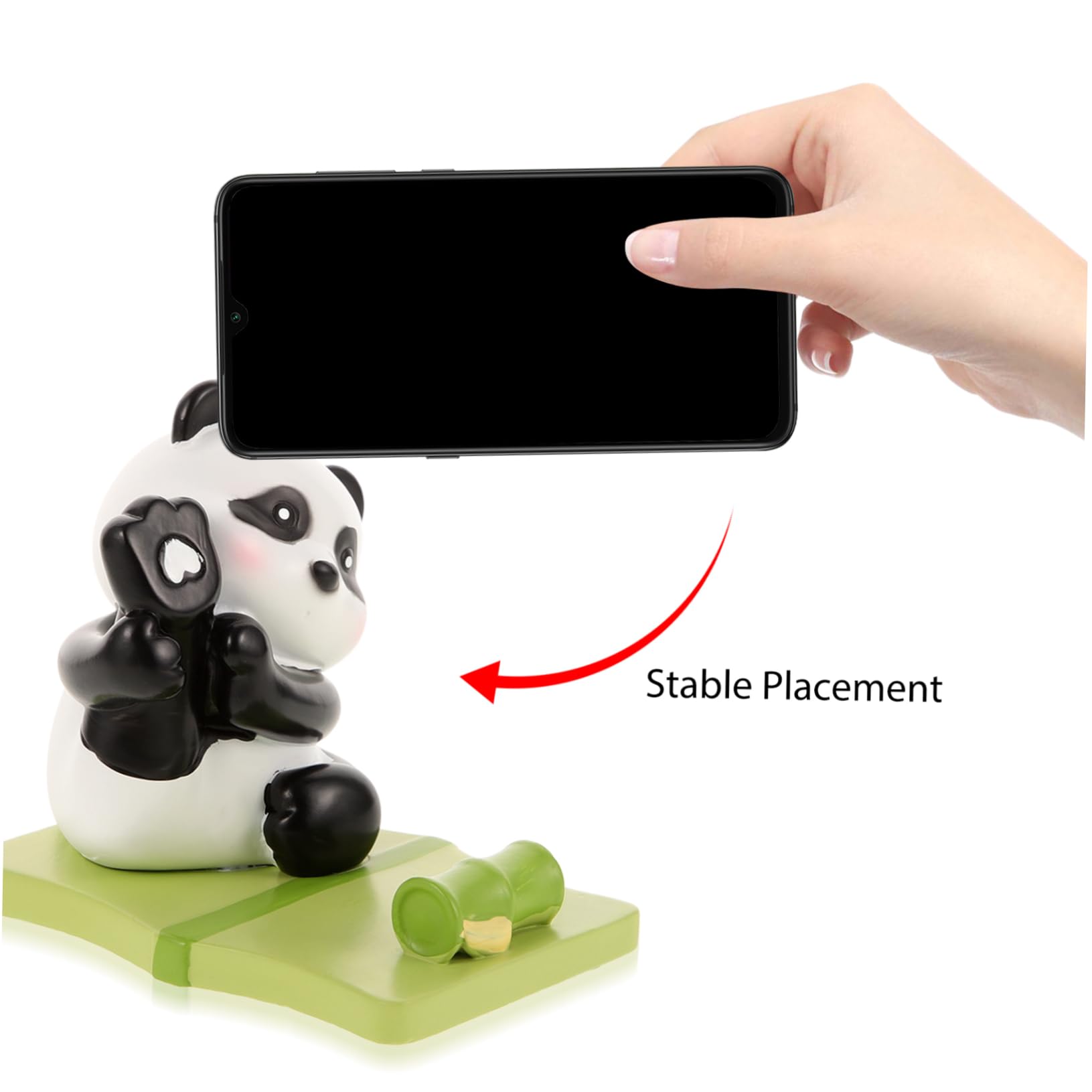 UKCOCO 5pezzi Supporto Per Telefono Panda Carino Porta Cellulare Da Scrivania Resina Design Compatto e Adorabile Per Decorazione Desktop Accessorio Pratico e Resistente Ottimo Per Uso