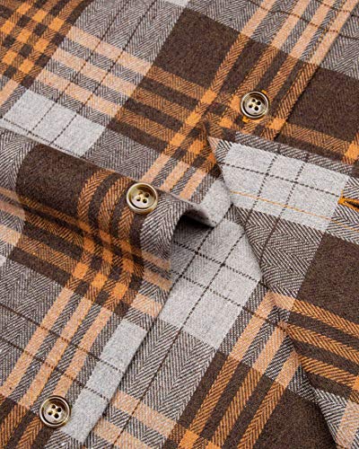 Image of Alimens & Gentle Men's Button Down Regular Fit Long Sleeve Plaid Flannel Casual Shirts