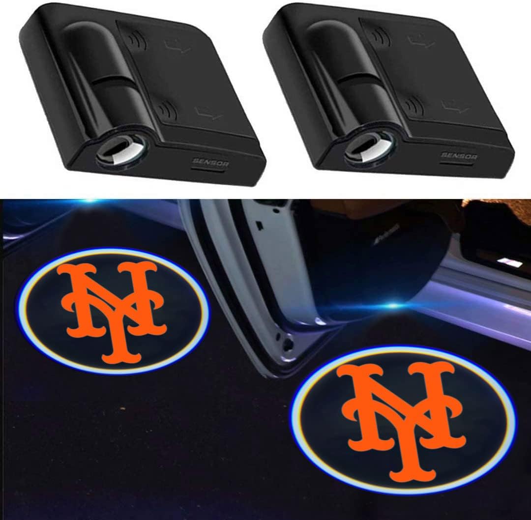2Pcs for Mets Car Door Lights Logo Projector, Universal