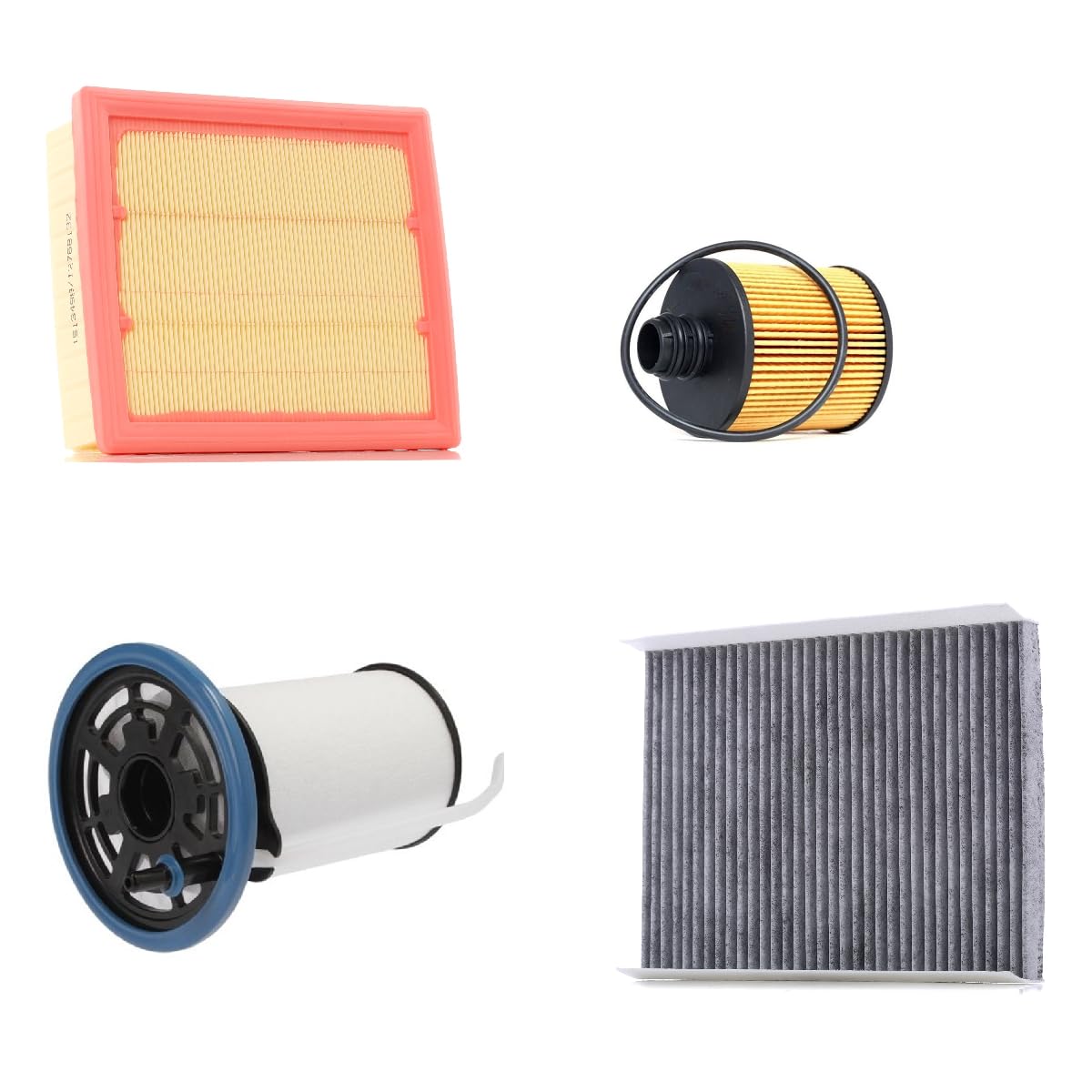 Kit Filtri Tagliando per Fiat 500x, Jeep Renegade, Compass 1.6 2.0 Multijet CRD Euro 6, 4 Pezzi