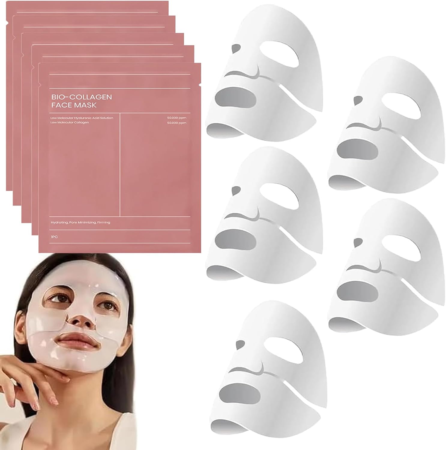 Bio Collagen Mask, 4 stuks Biodance Bio-collageen Masker, Collageenmasker met Diepe Werking, Bio-collageen Masker Real Deep Overnight Mask, Hydraterend, Anti-rimpel (A)
