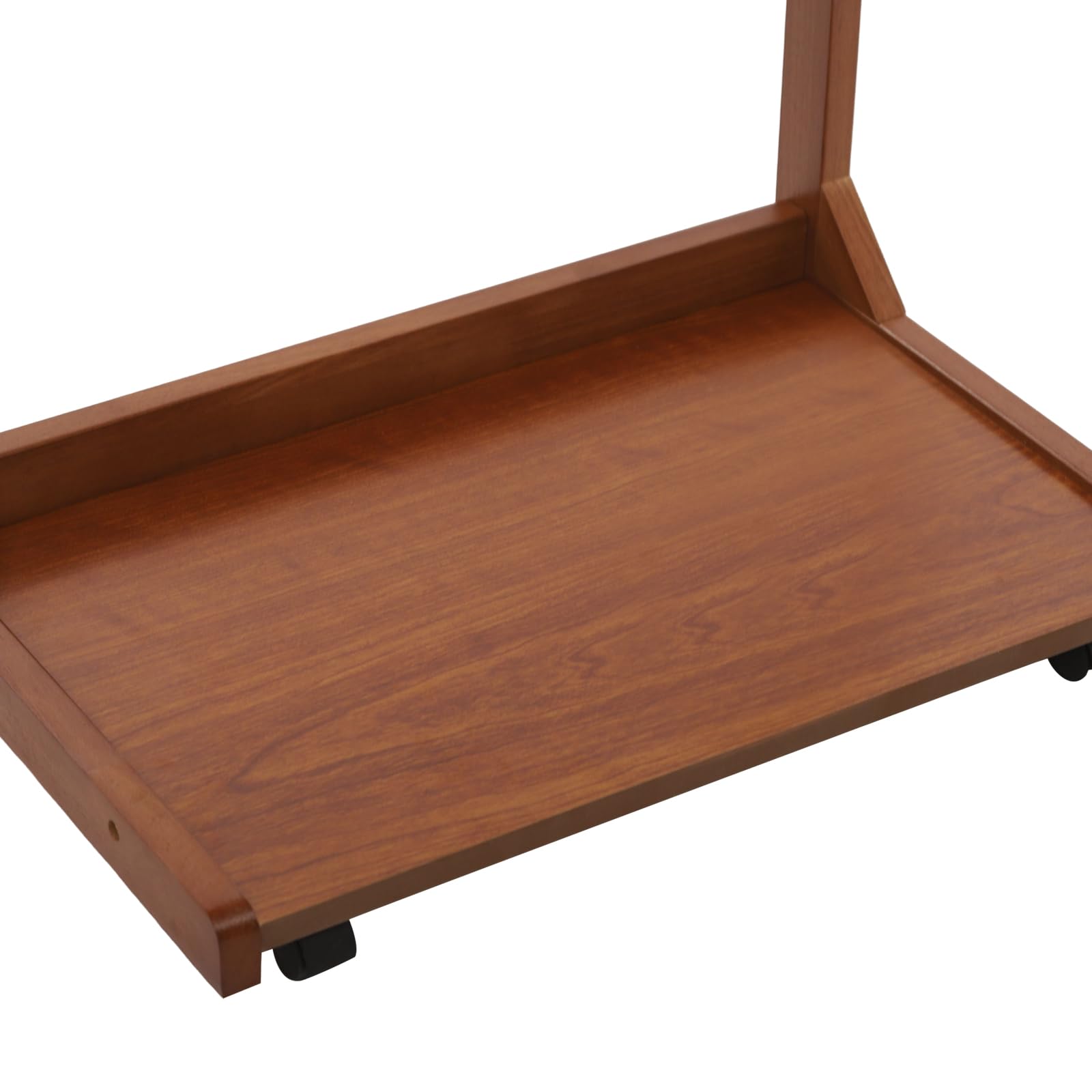 Mesa auxiliar plegable en forma de C, mesita de noche, sofá, mesita auxiliar, mesa auxiliar para sofá, cama y oficina (nogal)