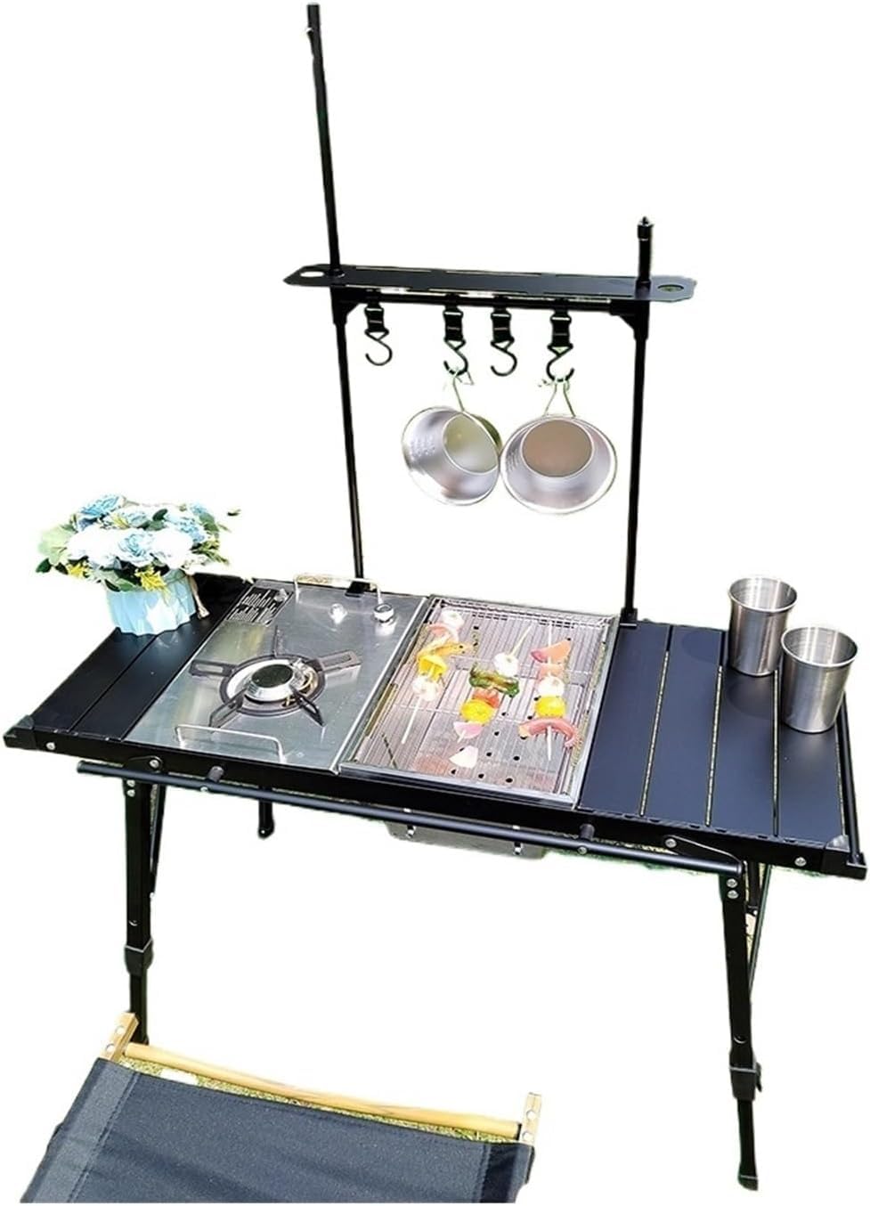 Table de camping pliante multifonctionnelle brasero réglable Half Unit Stove