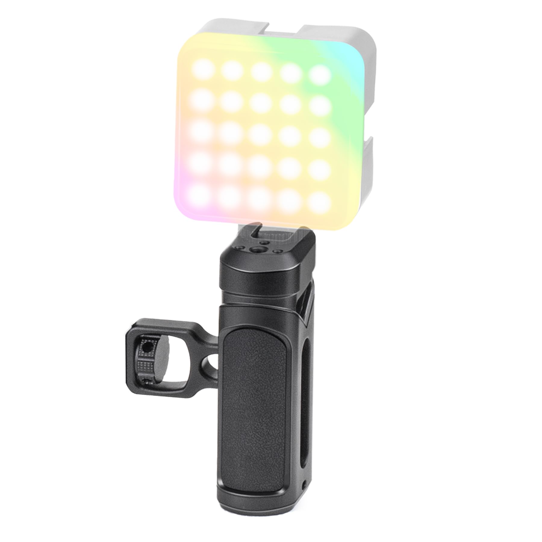 Zeadio Maniglia laterale regolabile per fotocamera con manopola da 1/4"-20 e supporto per slitta fredda per fotocamere DSLR mirrorless, supporto per telefono, per registrazione, treppiede Vlog, kit di
