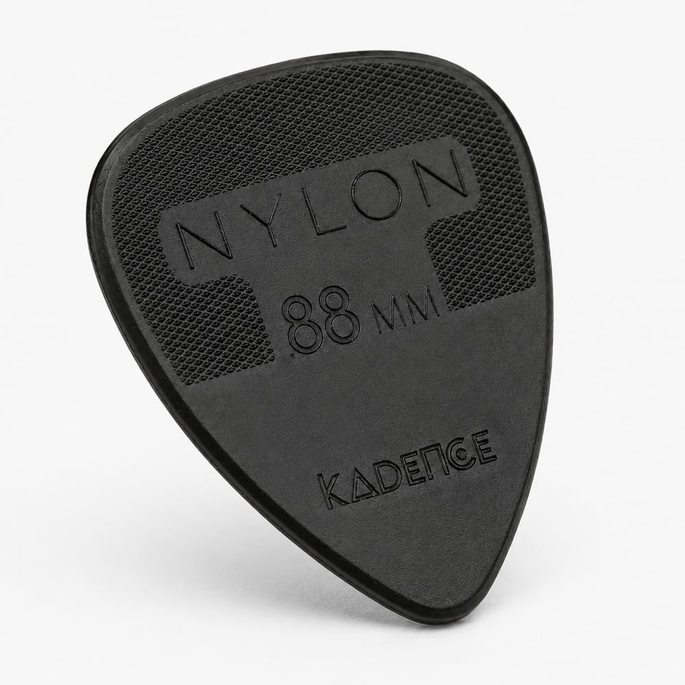 Kadence NG88 Jamming Series Nylon Guitar Picks (Pack of 4) | 0.88mm Plectrums | Anti-Slip Grip for Precision Control | For Acoustic, Electric & Bass Guitars | Black-image-41