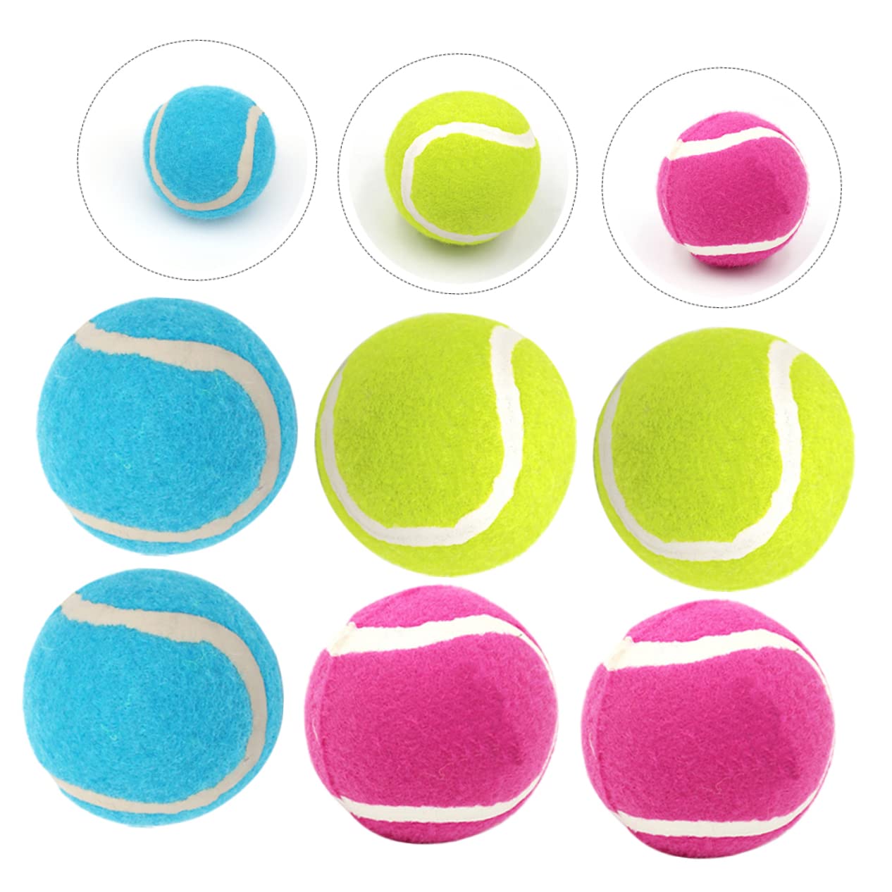 VANZACK Tennisbälle für Hunde 6 Stück Gummi Leichte Trainingsbälle | Gummibälle für Welpen und Haustiere, Abriebfest und Bissfest, für Training und Draußen