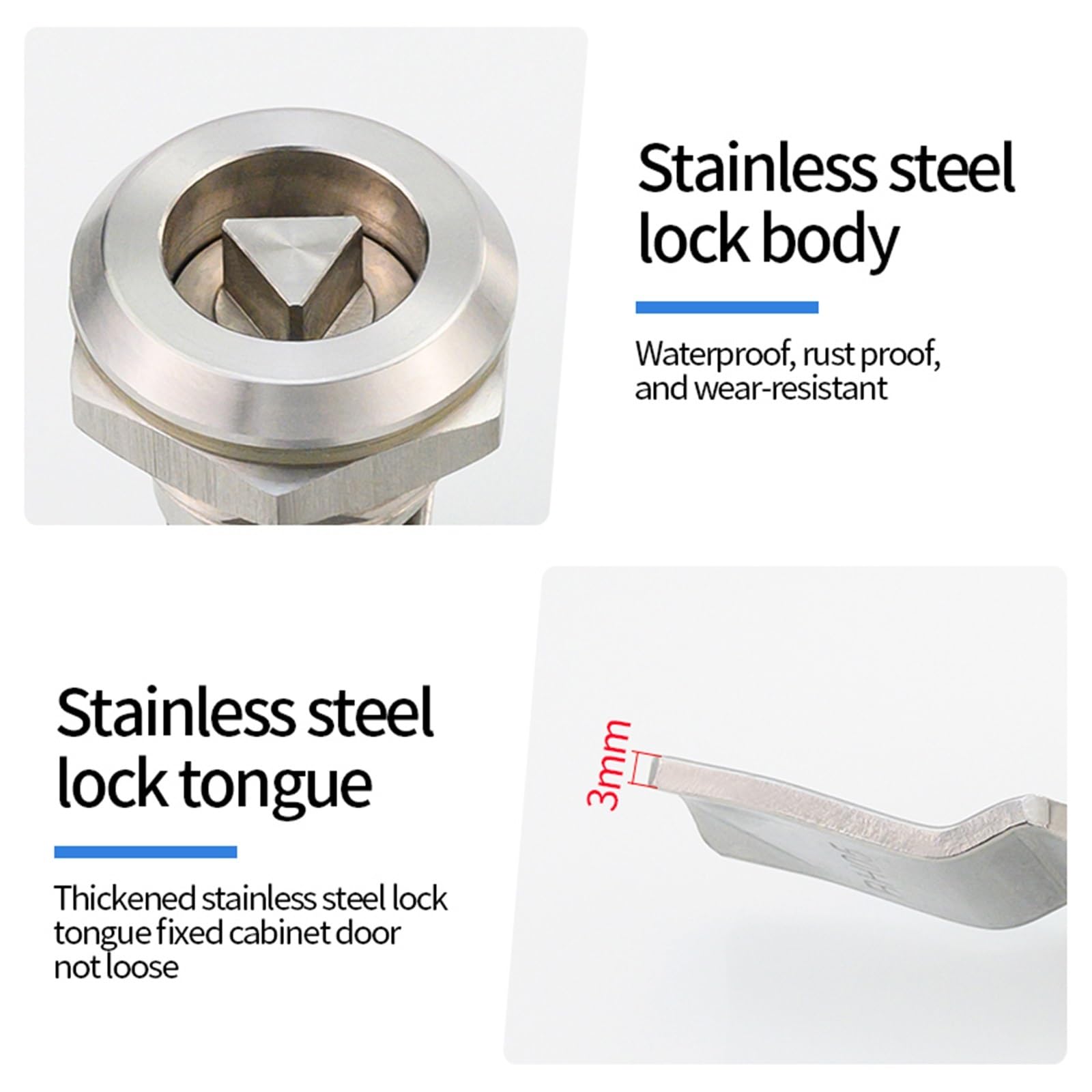 MS705 zamek krzywkowy do drzwi szafki metalowa obudowa okrągły cylinder ze stali nierdzewnej 1 szt