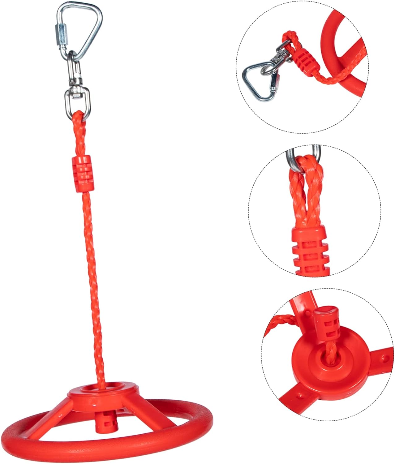 FRCOLOR Children's Gymnastic Rings for Boys and Girls Adjustable Indoor-Outdoor Pull-Up Training Handle Ninja Climbing Equipment Rope Fitness Fun for Kids