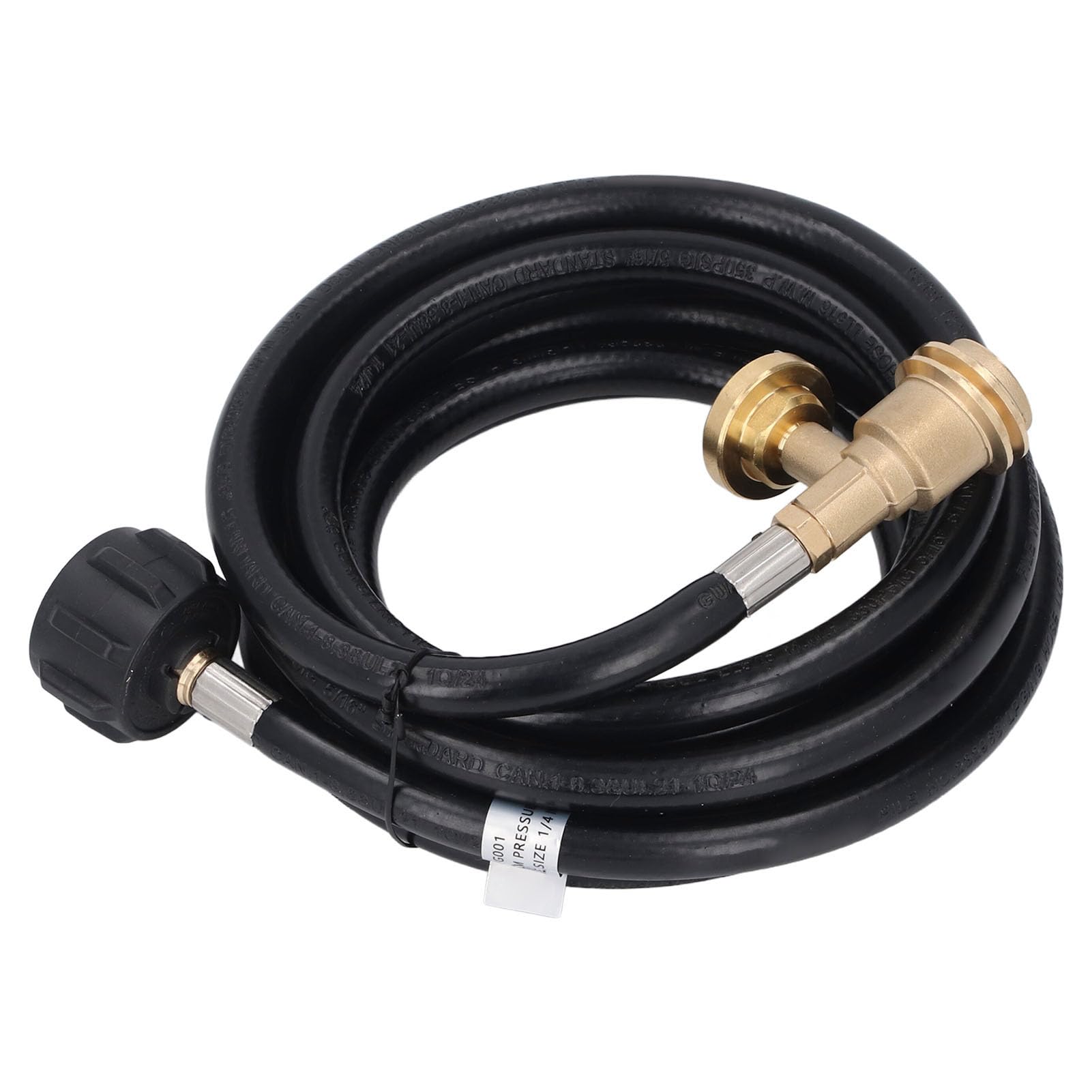 Manguera de extensión de Gas de 12 pies con manómetro y Detector de Fugas Compatible con Conexiones QCC 1 Tipo 1 Hembra y Pol Macho para Parrilla y Calentador de Barbacoa