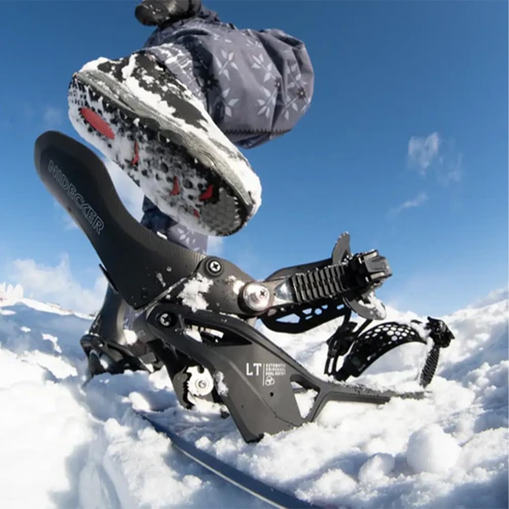 Nidecker LT Supermatic Snowboard Bindungen – Automatische Dual-Entry Bindung mit Fersenpedal & Universal Fit