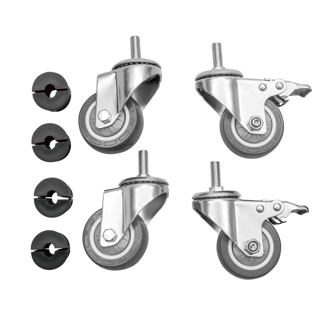Vogue HC847 Lot de 4 roulettes pour table en acier inoxydable