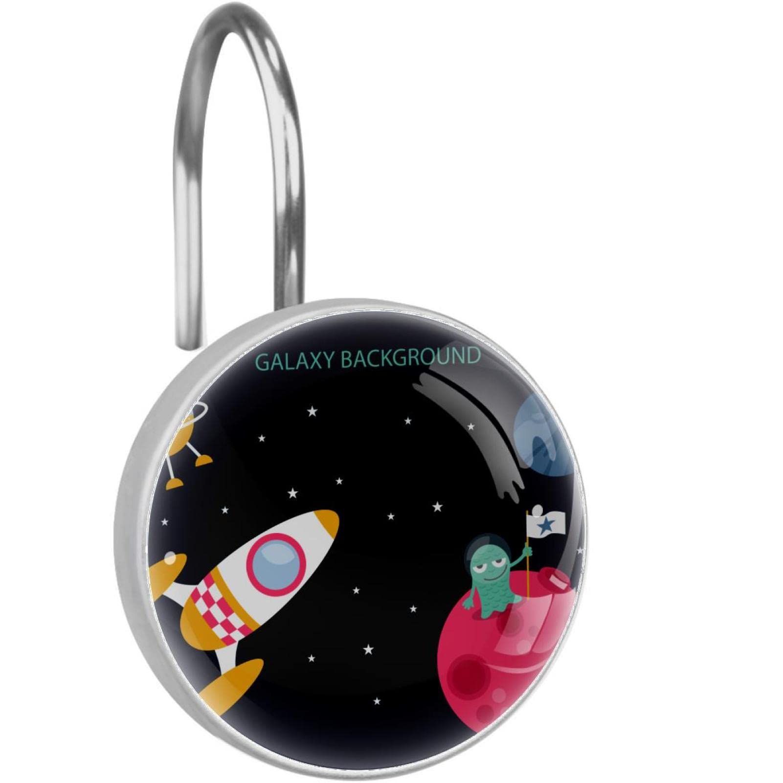 Crochets pour rideau de douche acier inoxydable galaxie