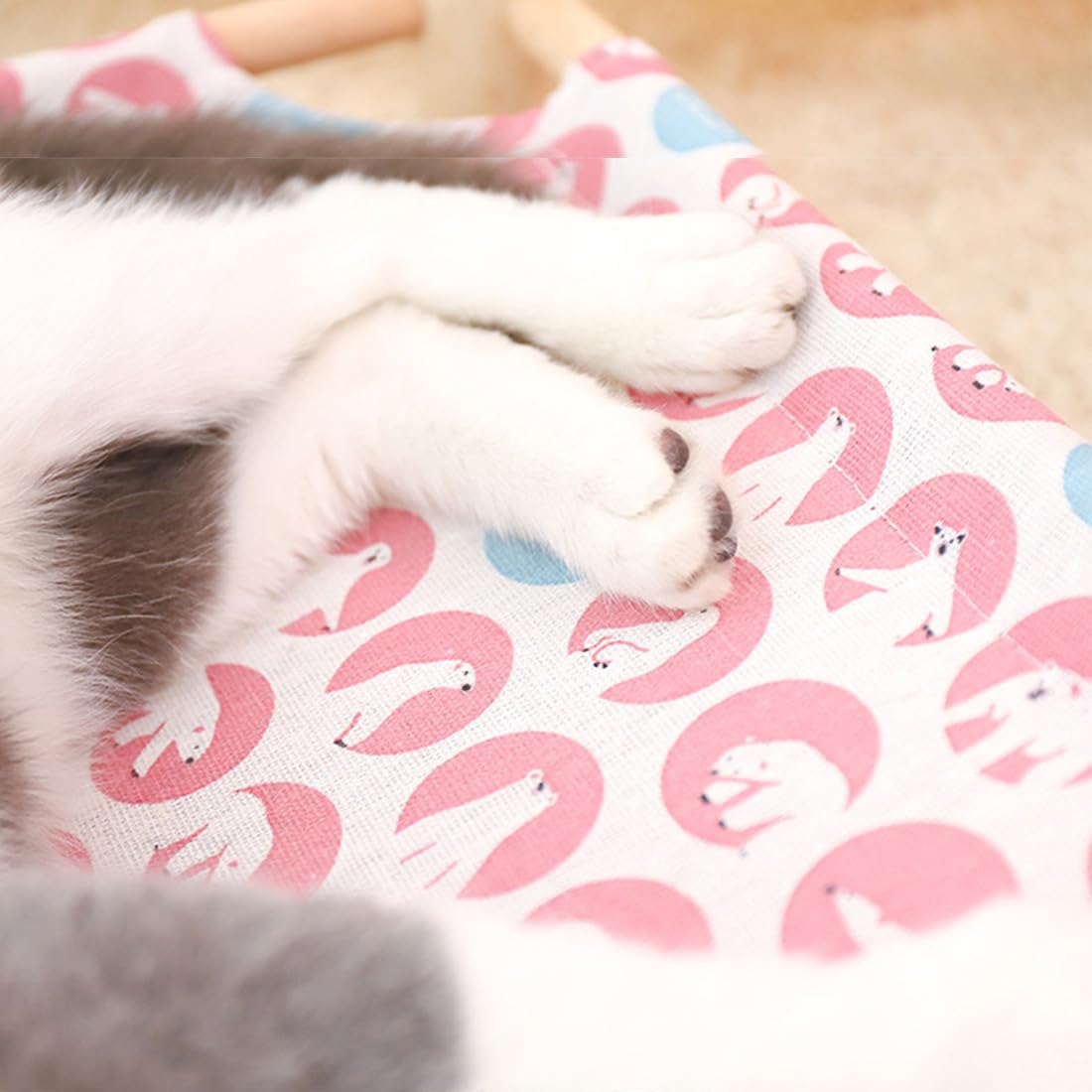 FUNAT Letto di Marcia per Animali Domestici, Letto in Legno per Cani, Materasso Traspirante per Gatti, Letto in Legno Antiscivolo Lavabile in Rete Traspirante per Gatti
