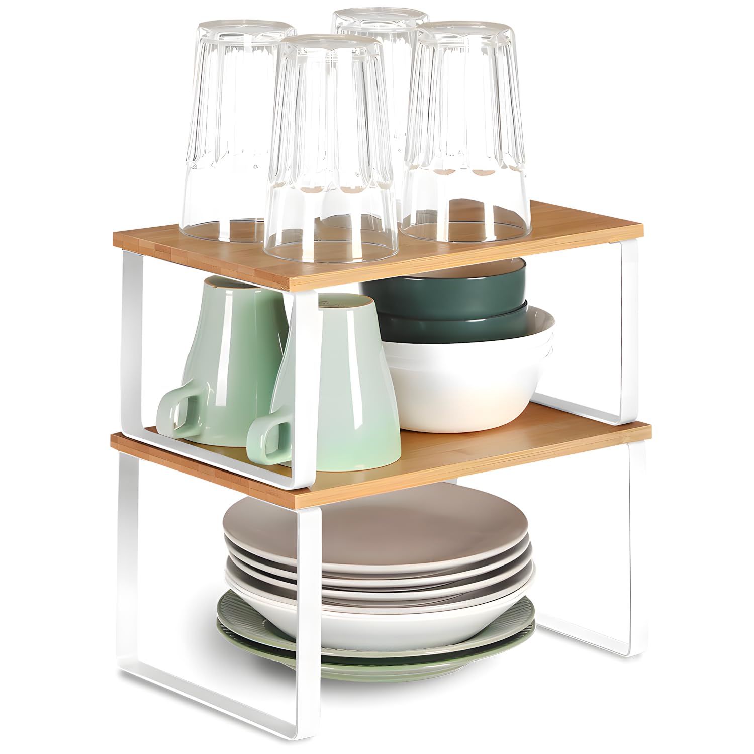 Étagères en bambou au design épuré Avilia, alliance de bois et de métal