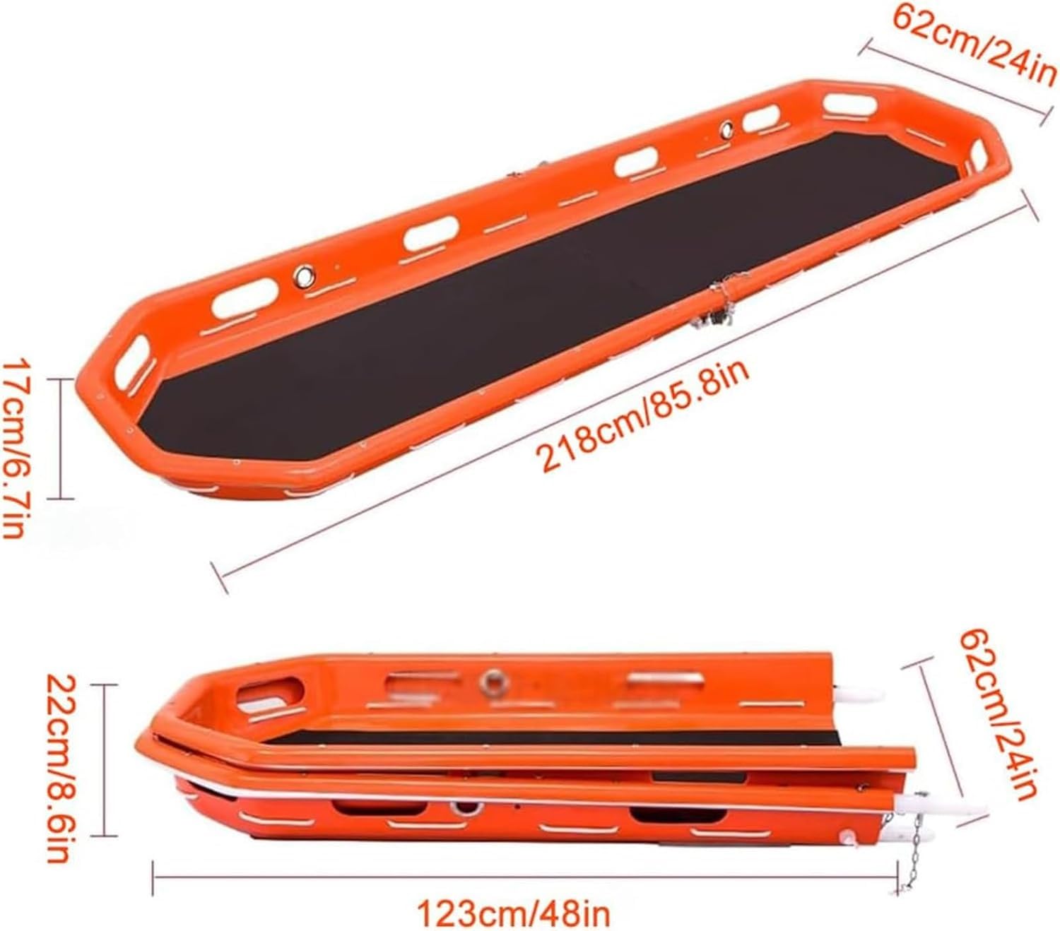 Barella Rescue Basket, Cesto in Acciaio Inox per barella di Emergenza, con Cinghie di Sollevamento e Imbracatura di Sollevamento, per Elicottero e Soccorso