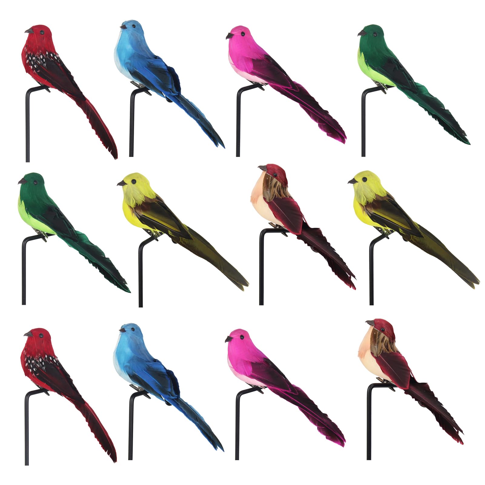 Oiseaux en mousse réalistes et ornements de Noël haut de gamme pour sapin festif