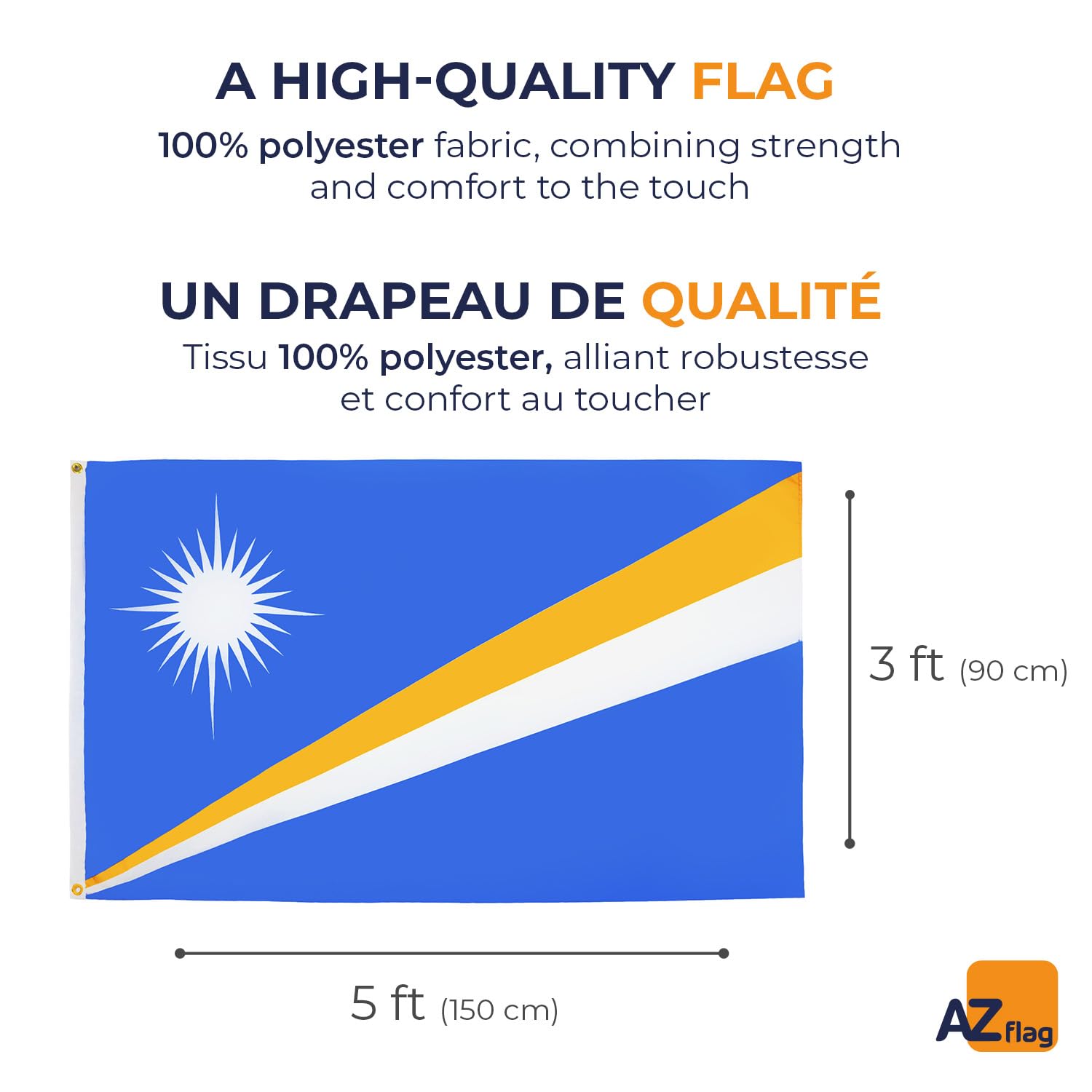AZ FLAG - Marshall Islands Flag - 150x90 Cm - 100D Polyester