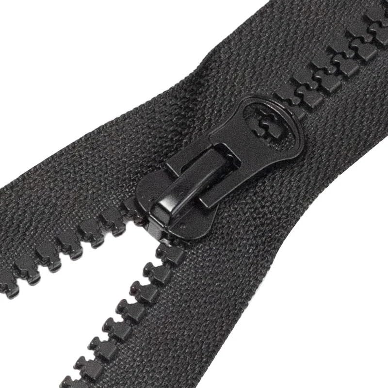 Cremallera Bidireccional Cremallera abierta, deslizadores simples o dobles, cremalleras bidireccionales, for chaquetas, abrigos, cremalleras largas(Black,80CM)