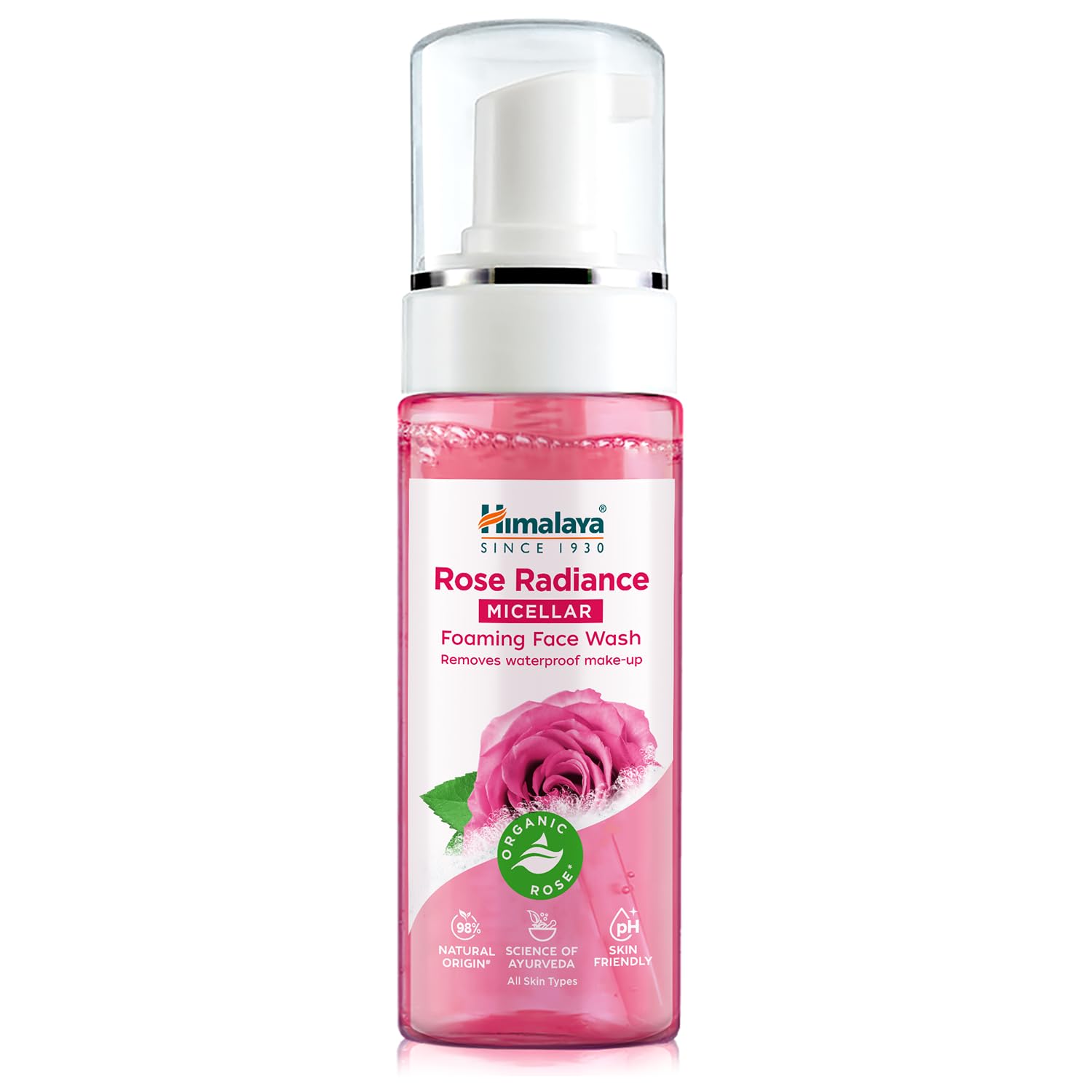 Himalaya Rose Radiance Micellar Foaming Face Wash, Removes Waterproof Make-up, 150ml