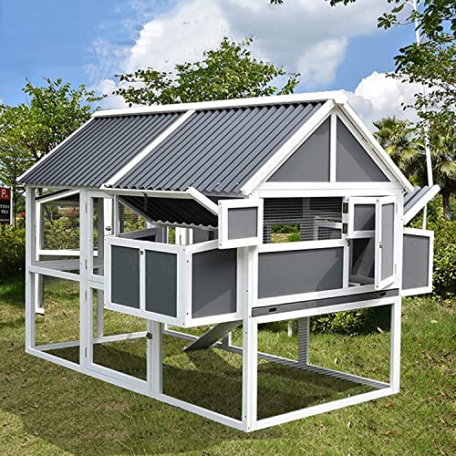 JLRQY Großer Hühnerstall, hölzerner Hühnerstall, Hühnerstall im Freien, Taubenkäfig Katzenhaus Katzenkäfig Hundehaus… – Bild 5