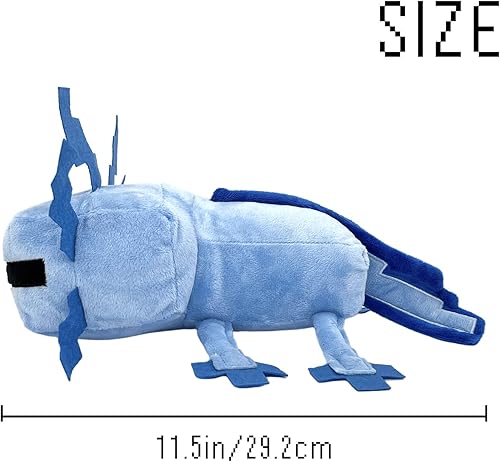Miniatura 2 de Juguete de peluche de ajolote azul, decoración de almohada suave para fanáticos de los videojuegos, regalo preferido de fiesta de cumpleaños para