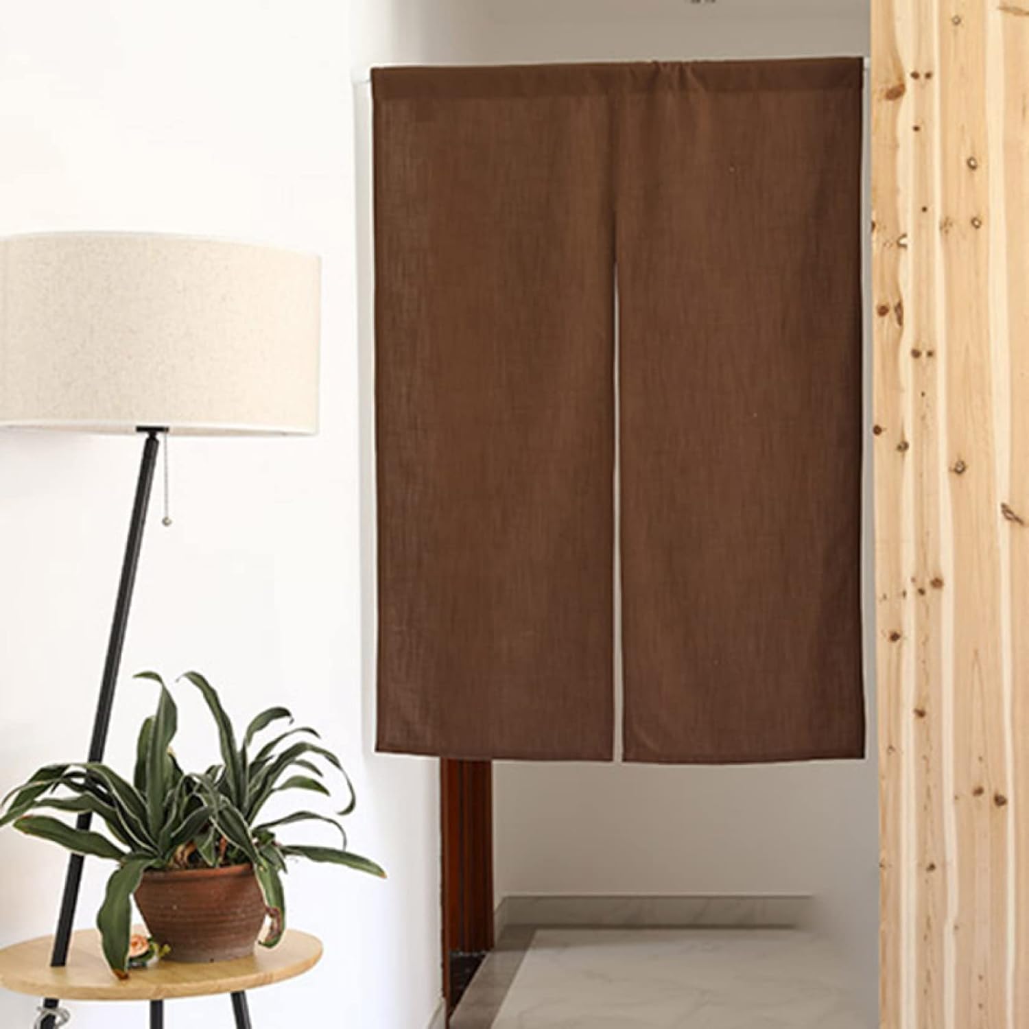 のれん おしゃれ 目隠し 間仕切り 無地 和風暖簾 遮光 玄関 廊下 リビング キッチン 飲食店 出入り口 ロングカーテン B65X