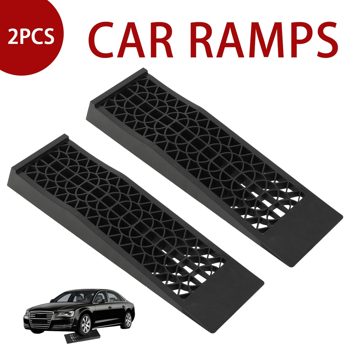 2 rampas 5T para remolque de coche, rampa de mantenimiento de coche de alto rendimiento, plástico superestable, rampas de elevación, cuñas, rampas de plástico, garajes de plástico, rampas de