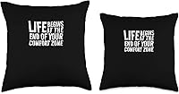 Vista 3 de Life Begins At The End Of Your Comfort Zone Computer Geeks Throw Pillow