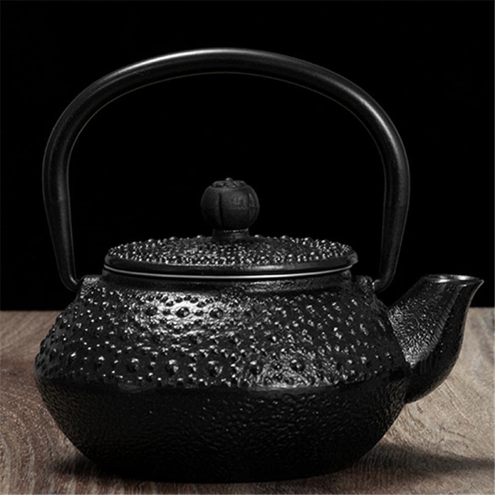 Czajniczek Zaparzacz Do Herbaty Czajniczek Ekspres Do Herbaty Punkt Wave 0.3L Japoński Styl Cast Iron Herbata Doniczka Typ Czajnik Czajnik Czajnik Z Sitko Wrząca Woda Do Herbaty Home Kitchen-Czarny