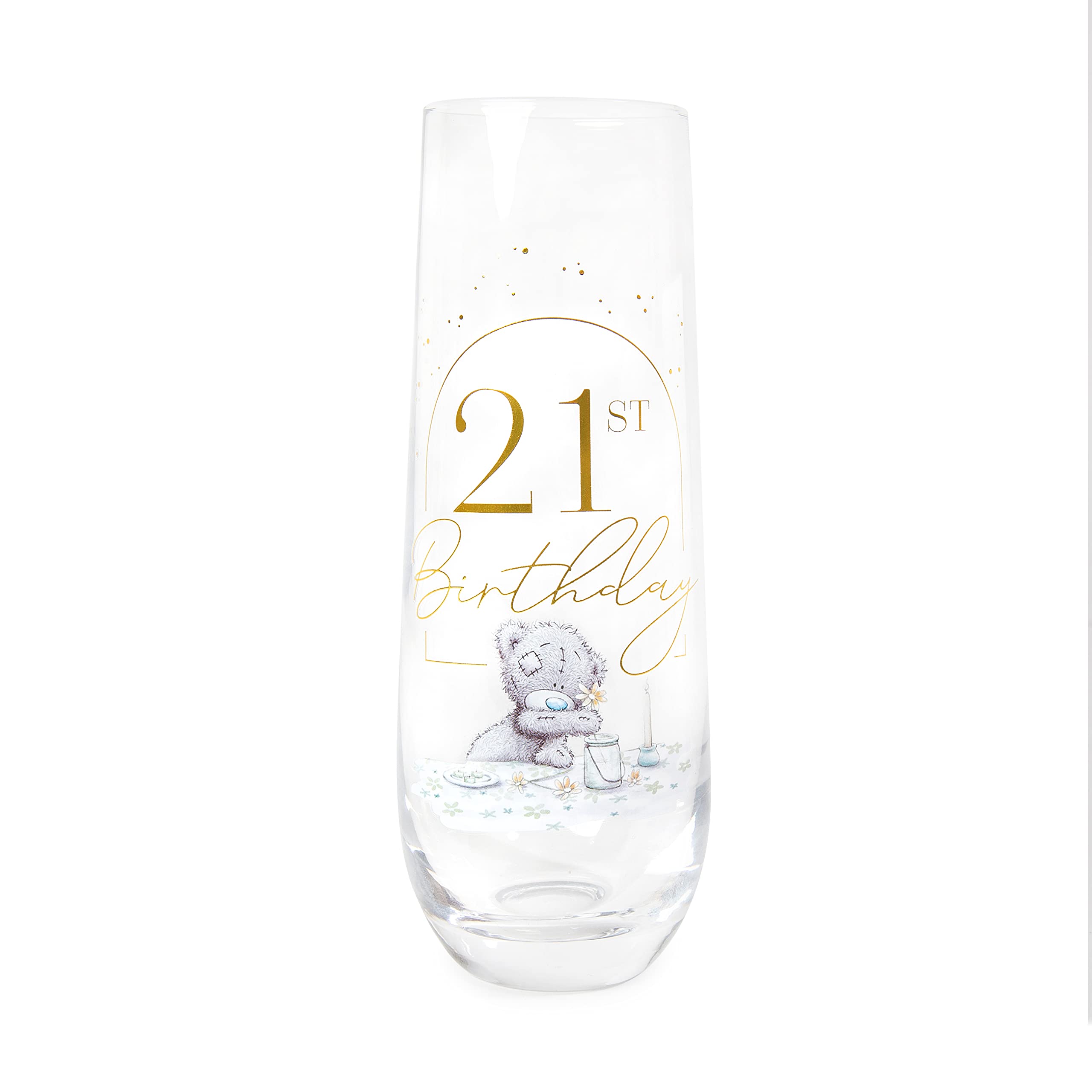Me To You Bear Accappatoio per il 21° compleanno e set regalo in vetro, Grigio, Taglia unica