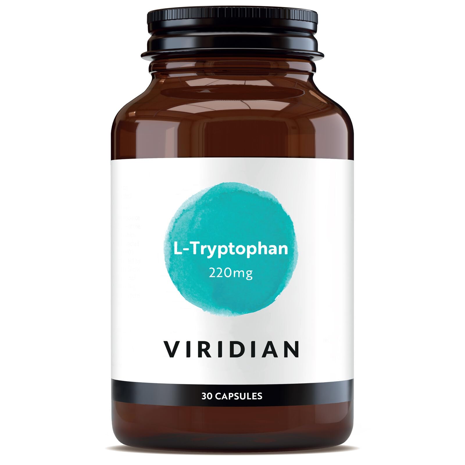 Viridian - L-Tryptophan 220mg - 30 Caps | Supports Mood & Sleep | Serotonin & Melatonin Precursor | Fast Absorbing Free-Form Amino Acid | Vegan & Kosher | Nutritionist Formulated