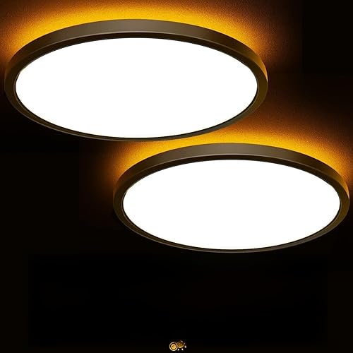 Paquete de 2 luces LED de techo empotradas con luz nocturna 12 pulgadas24 W3200 LM 3000 K4000 K5000 K lámparas de techo LED regulables