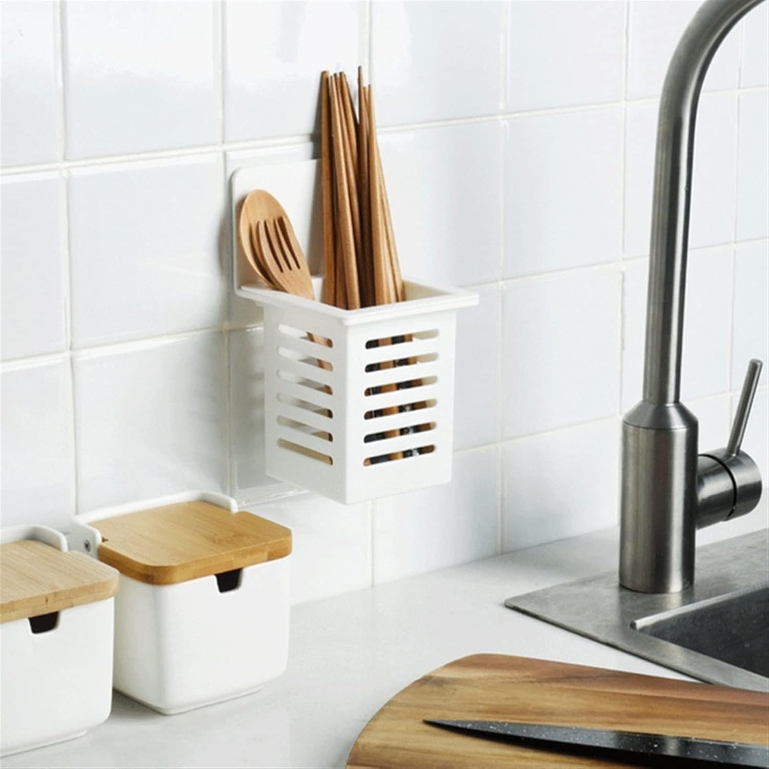 Utensil Holder,Utensil Caddy Multifunctional Draining Chopstick Cage Cutlery Drying Rack Kitchen Pen Racks.