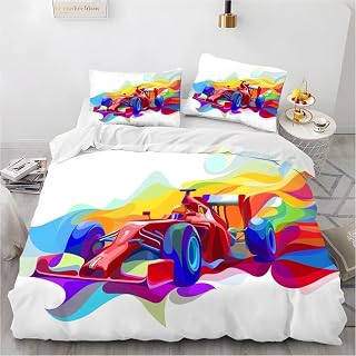 phonxia Colorful Double Duvet Cover Set 3d Pattern Double Bedding Set with Zipper Closure, Kids Double Bedding for Aldult Friends - 1 Quilt Cover 200x200 cm + 2 Pillowcases, Breathable Hypoallergenic