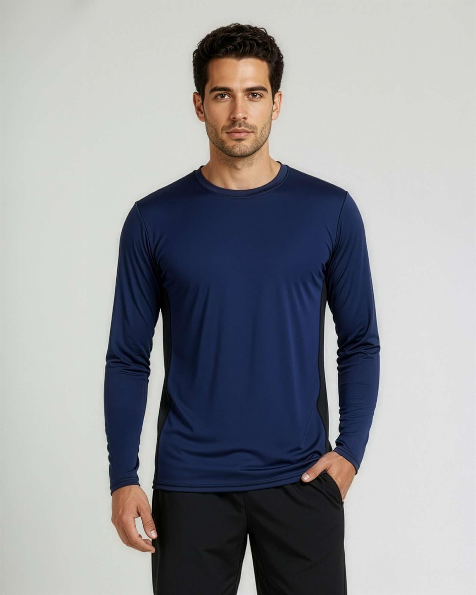 4er-Pack: Herren Dry-Fit Moisture Wicking Performance Langarm T-Shirt UV Sonnenschutz Outdoor Active Athletic Crew Top, Set K, L