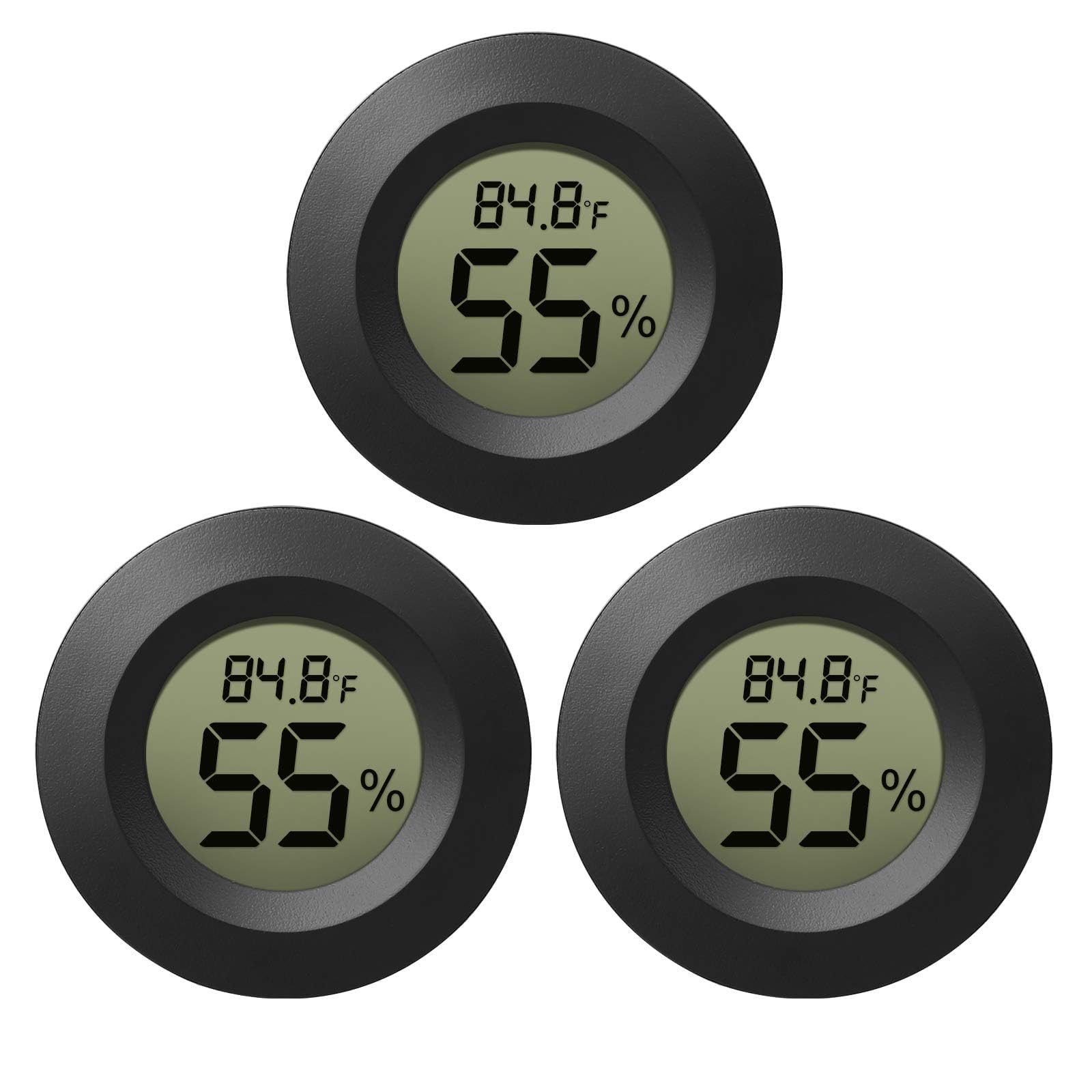 Hygrometer Thermometer, 3 Pack LCD Monitor Indoor Humidity Meter, Outdoor Weather Temperature Gauge for Home Office