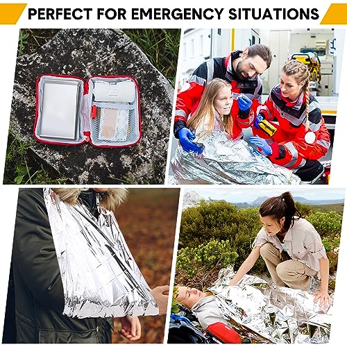 100 Pcs Emergency Blankets for Survival 83 x 55 Emergency Foil Thermal Reflective Space Blanket Bulk Waterproof Individually Wrap Survival for Car Camping Outdoor Homeless - Image 5