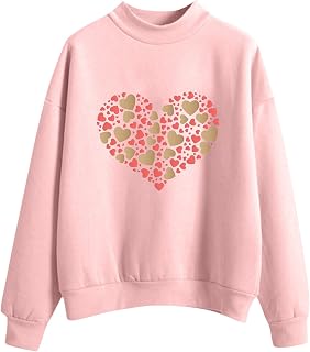 Sudadera Mujer Palo con Cuello Redondo de otoño e Invierno, Sudadera con Estampado de Amor de Color sólido Cubre Mujer