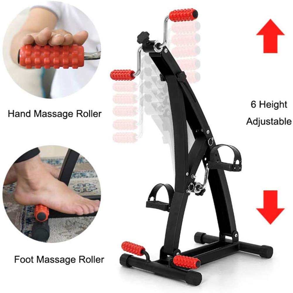 Pedale Ginnico - Pedale Portatile per Esercizi per Piedi, Mani, Braccia, Gambe con Rullo per Massaggio Mani e Piedi, Attrezzatura da Palestra per Riabilitazione Fitness per Anziani