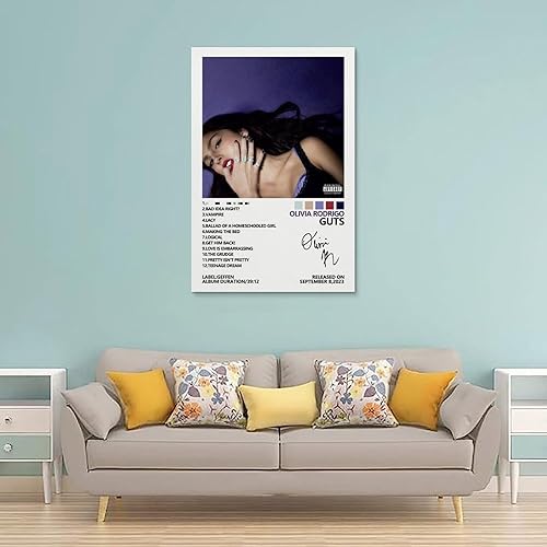 Miniatura 2 de MOMYO Póster de Olivia de Rodrigo Guts para habitación, estética, lienzo, decoración de dormitorio, 12 x 18 pulgadas (11.8 x 17.7 in)