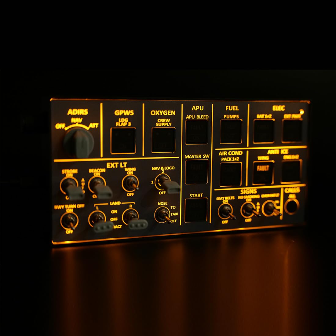 A106 V2.0 A32X Light OVHD Overhead Panel per MSFS 2020/2024 (retroilluminazione + alloggiamento in metallo + interruttore tattile versione) - Windows Flight SIM Home Cockpit