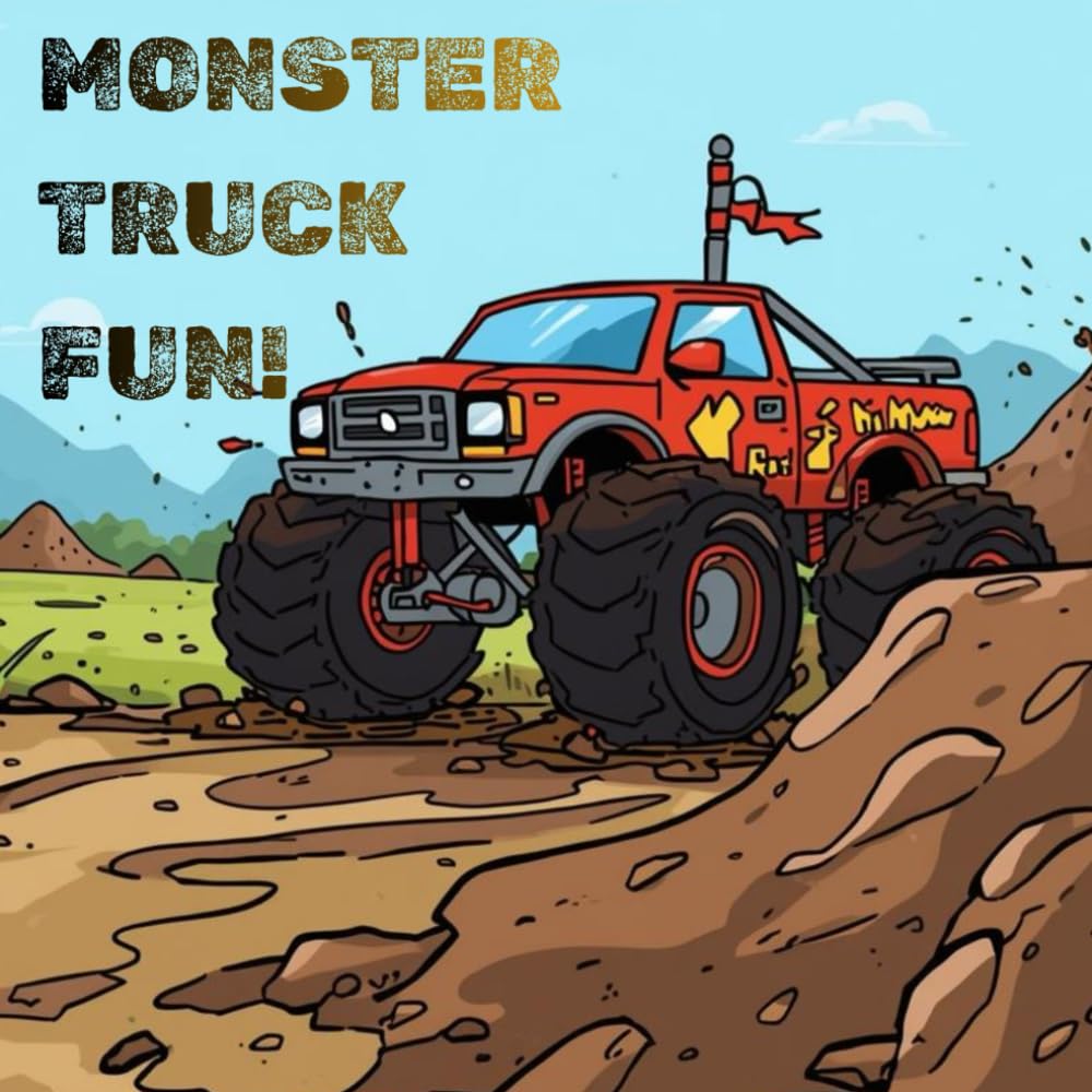 Monster Truck Fun: A Big & Easy Coloring Book for Boys and Girls Ages 3–8 Featuring Giant Monster Trucks, Cool Jumps, and Simple Bold Pages
