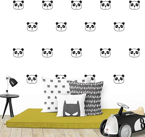 54 calcomanías de pared con diseño de panda, removibles, de vinilo, para cuarto de bebé, niños, niñas, decoración de pared