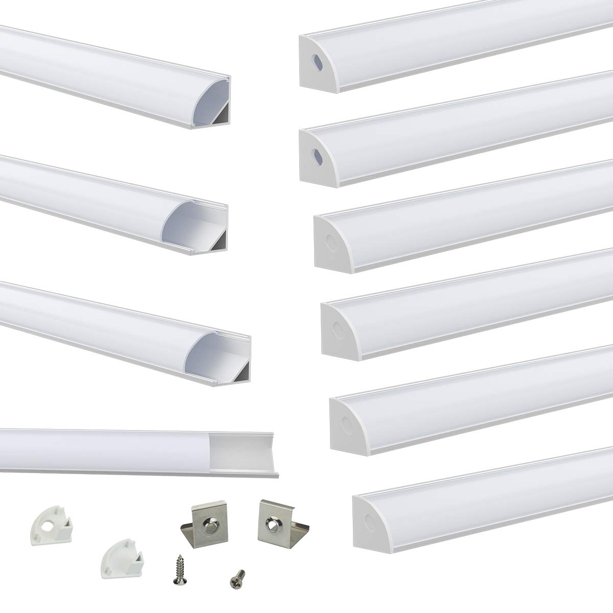 VShape Led Aluminum Channel, Muzata 10Pack 1Meter/3.3ft Led Channels