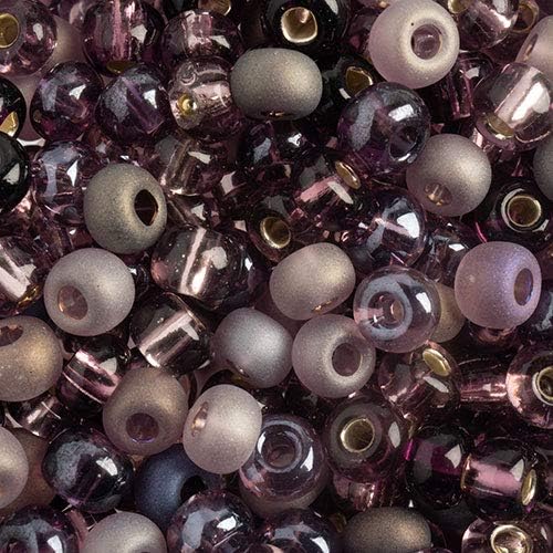 Czech Pony Beads 2/0 (6.1mm Diameter) Purple Mix DIY Jewelry Making Beads - 500g Bulk Bag by Preciosa (Jablonex)